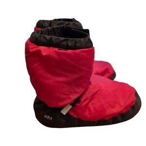 Bloch M Red Black Warm Up Booties Dance Ballet Slippers Indoor Soft Cushion Heel